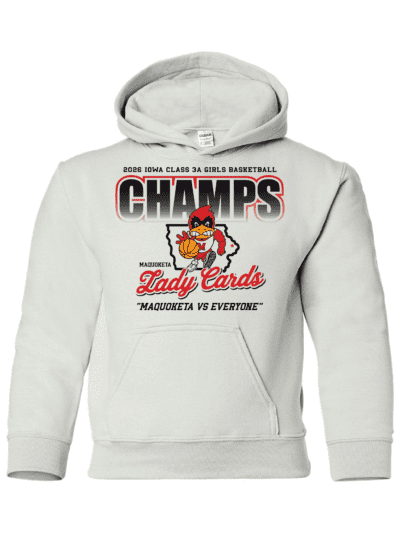 2026 Maquoketa Cardinals Girls State Basketball Champs Youth Gildan Heavy Blend Hoodie