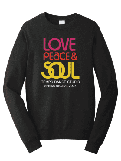 2026 Tempo Dance Recital Adult Port & Co Fan Favorite Fleece Crewneck Sweatshirt