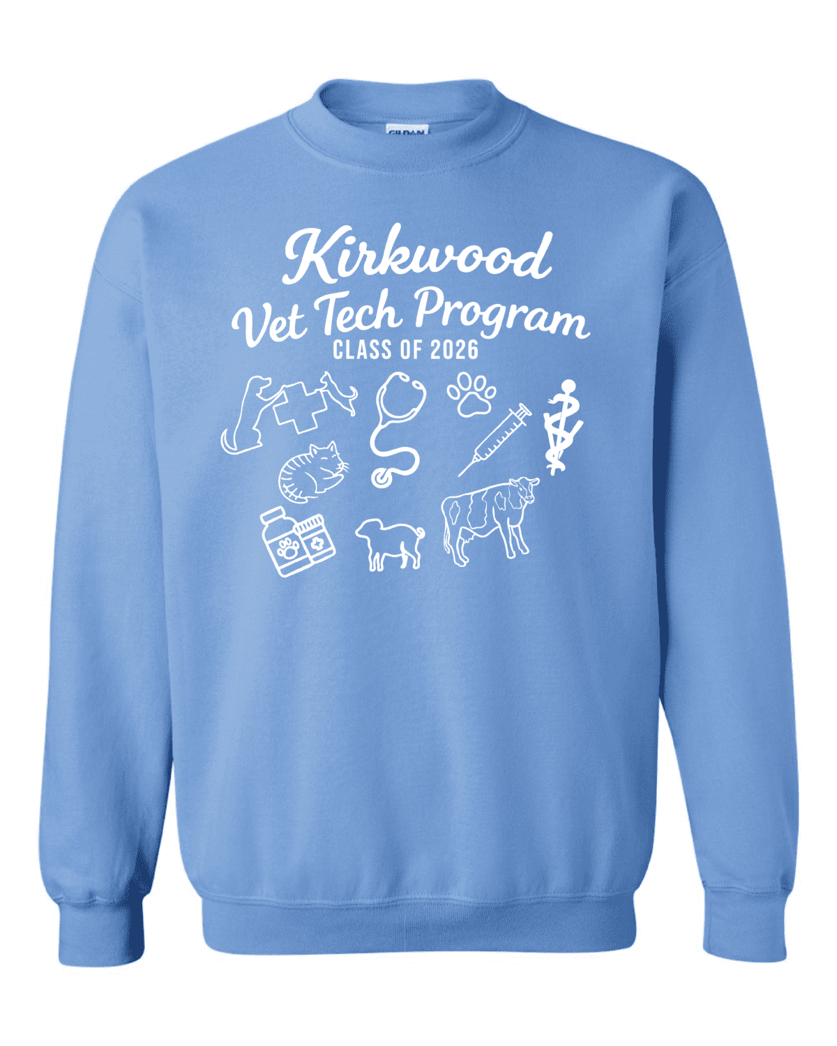 Class of 2026 Kirkwood Vet Tech Program Adult Gildan Heavy Blend Crewneck Sweatshirt