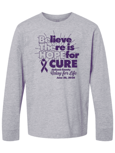 2026 Jackson County Relay For Life Fundraiser Youth Next Level Cotton Long Sleeve T-Shirt