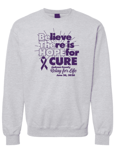 2026 Jackson County Relay For Life Fundraiser Adult Gildan Softstyle Midweight Crewneck Sweatshirt