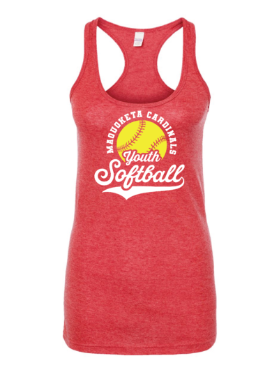 2026 Maquoketa Cardinals Youth Softball Women's Tultex Poly-Rich Racerback Tank Top
