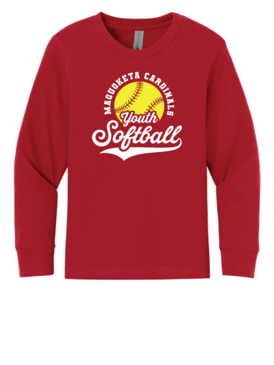 2026 Maquoketa Cardinals Youth Softball Youth Next Level Apparel Cotton Long Sleeve Tee