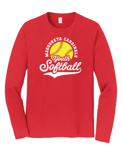 2026 Maquoketa Cardinals Youth Softball Adult Port & Co Fan Favorite Blend Long Sleeve T-Shirt