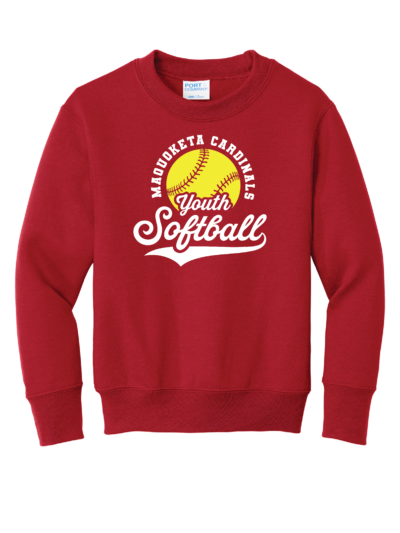 2026 Maquoketa Cardinals Youth Softball Youth Port & Co Core Fleece Crewneck Sweatshirt