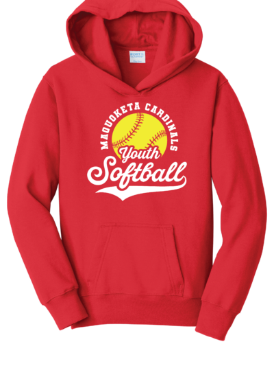 2026 Maquoketa Cardinals Youth Softball Youth Port & Co Core Fleece Pullover Hoodie